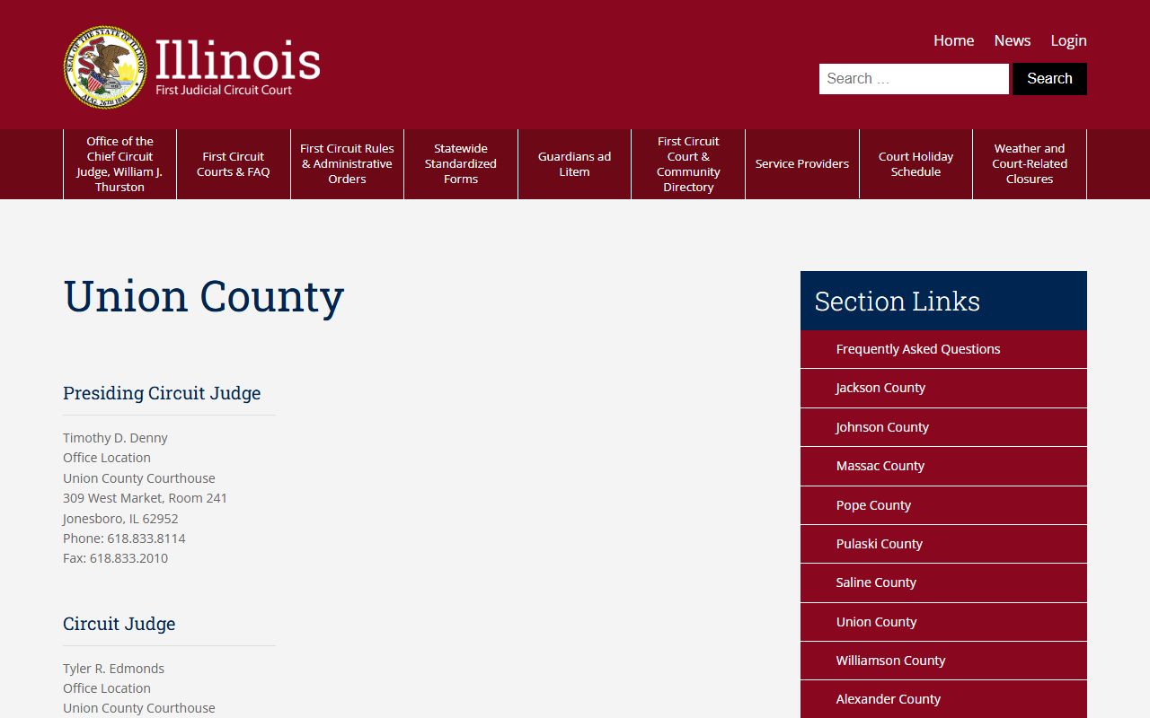 Union County inmate population court records directory